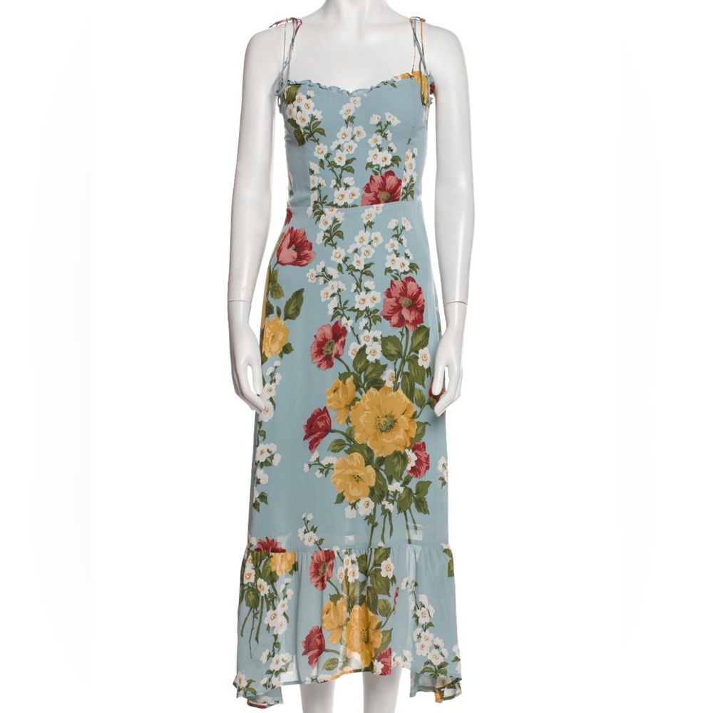 Floral Blue Midi Dress Reformation